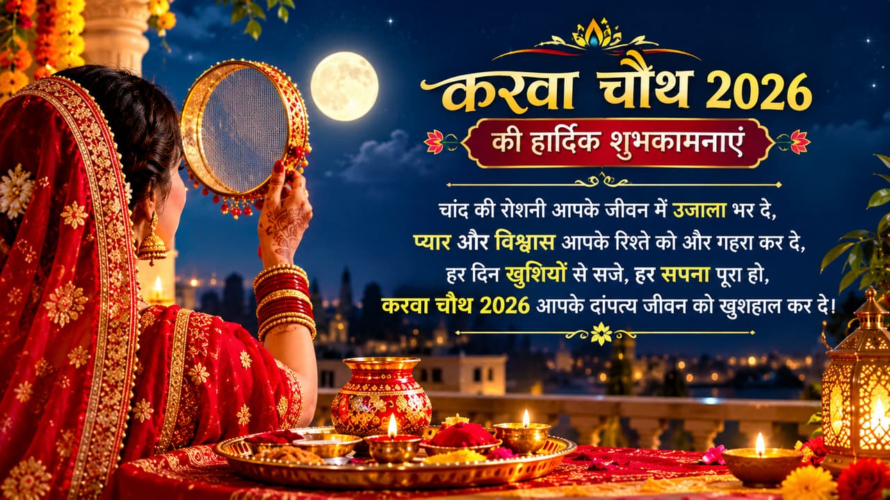 करवा चौथ 2026 की शुभकामनाएं: प्रेम और विश्वास का त्योहार